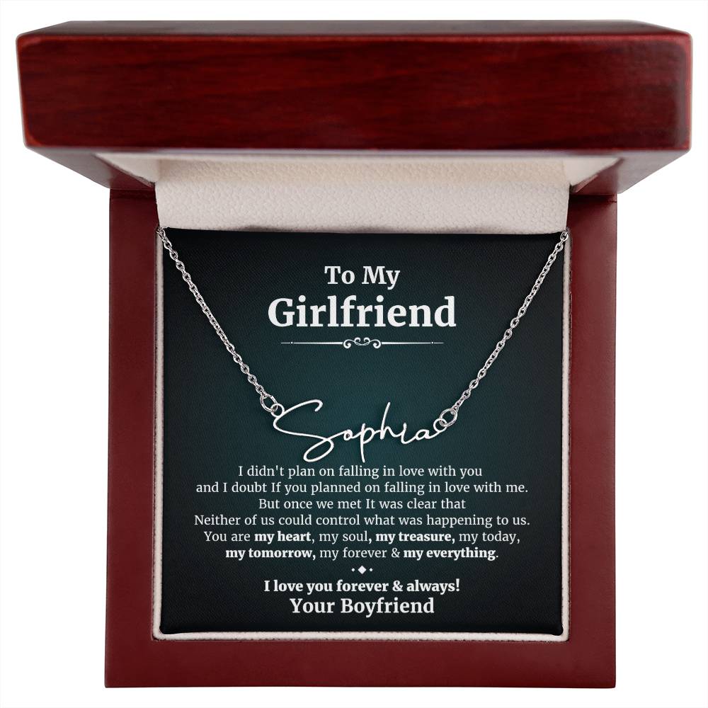 To My Girlfriend I Love You Message Card, Necklace Gift for My Future Wife, Gift to My Bride, Gift for My Future