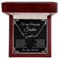 To My Amazing Sister Necklace, Sister Gifts, Signature Style Name Necklace, Gift Card And Gift Box Packaging