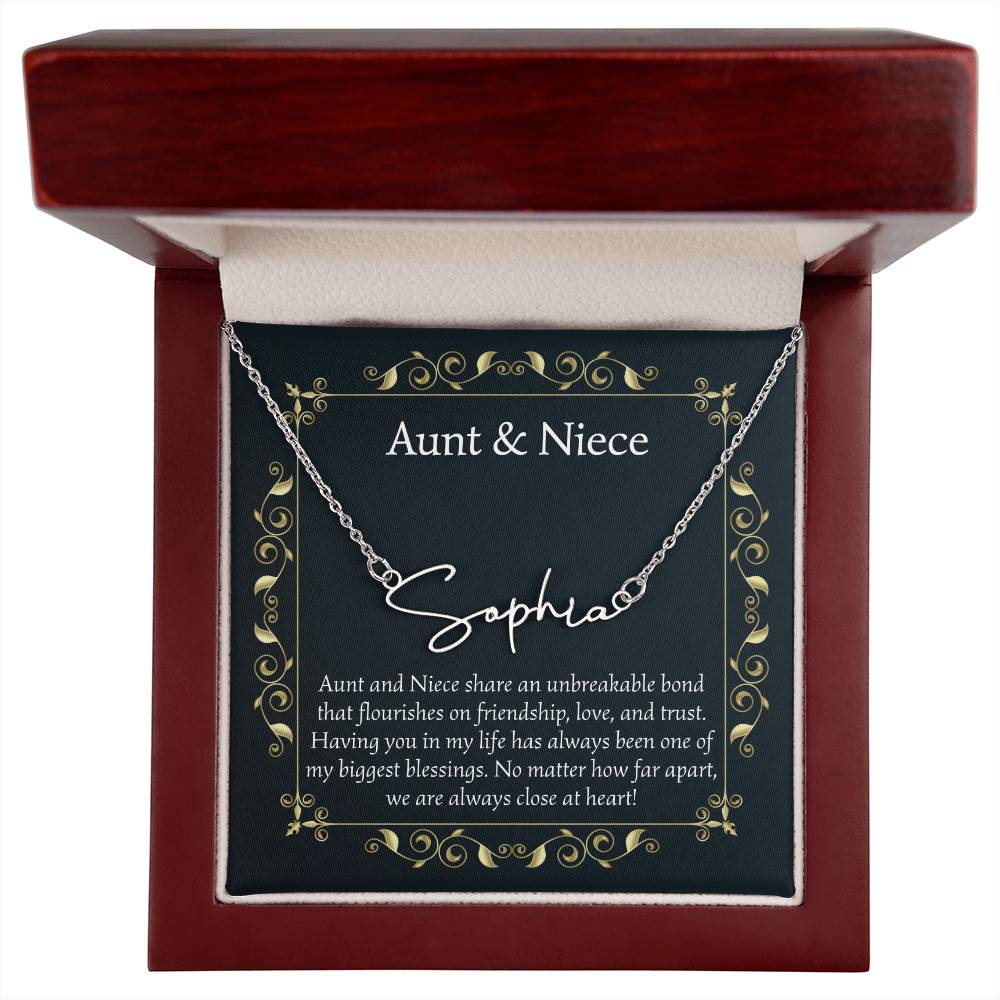 Aunt and Niece Sign Style Name Necklace