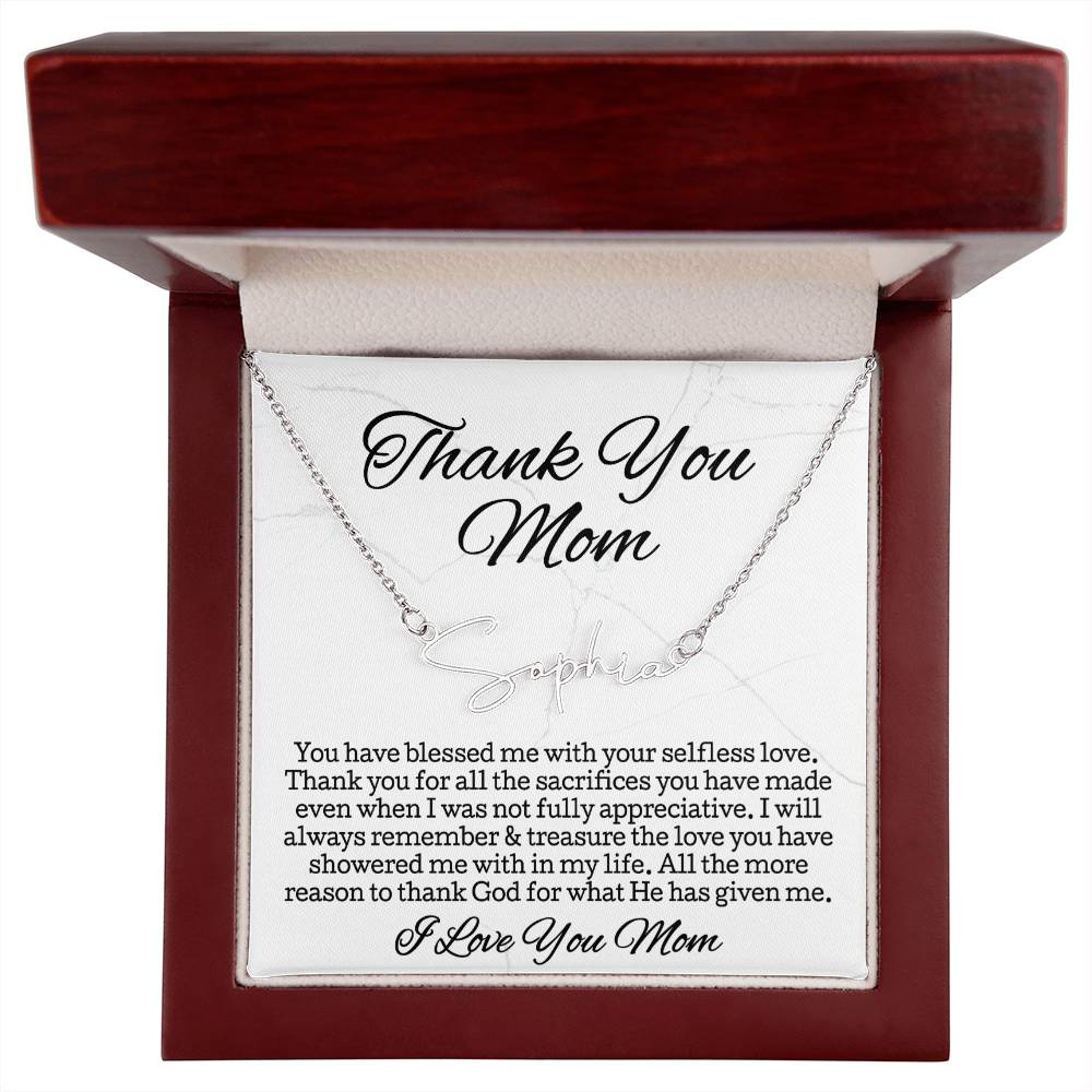 Thank You Necklace Gift • Sentimental Mom Gift • Perfect Gift for Any Occasion • Mom Necklace from Daughter • Show Your Love with This Necklace