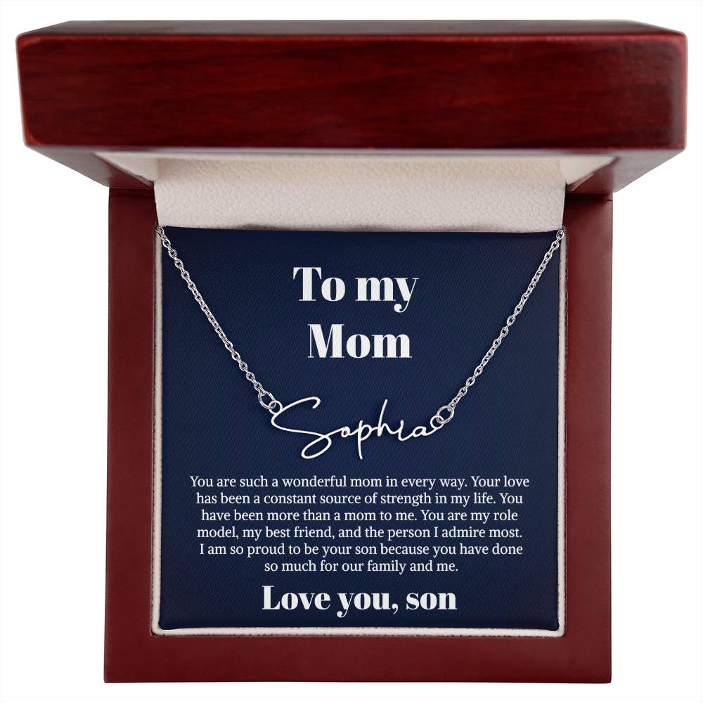 To My Mom Gifts - Necklace for Mom - Necklace Gift for Mom from Daughter - Personalzied Name Necklace