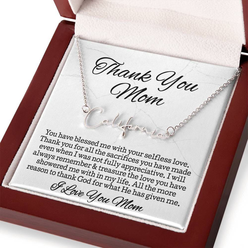 Thank You Necklace Gift • Sentimental Mom Gift • Perfect Gift for Any Occasion • Mom Necklace from Daughter • Show Your Love with This Necklace