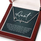 Jewelry Gifts for Aunt from Niece Nephew, Signature Style Name Necklace on Sentimental Quote Card