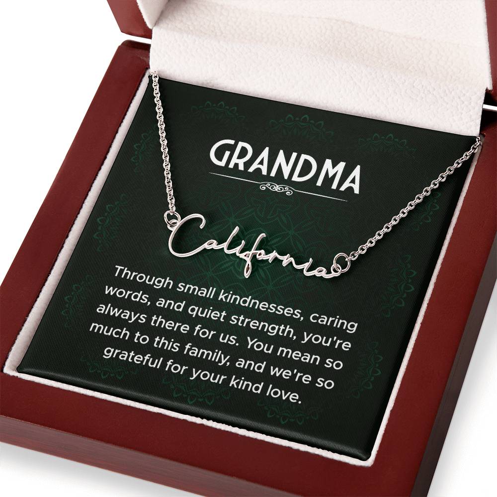 Grandma Name Necklace From Granddaughter Mothers Day Necklace Christmas Birthday Gift From Grandson To My Grandmother Present With Message Card