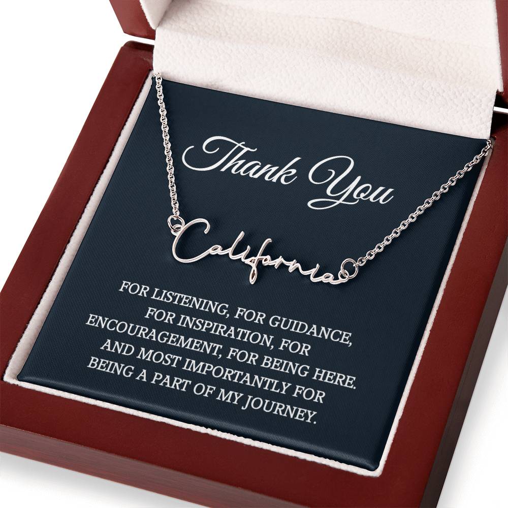 Thank you Jewelry Gift, Appreciation Gift for Her, Thank you Gift for Friends, Christmas Jewelry Gift for Her, Signature Style Name Necklace