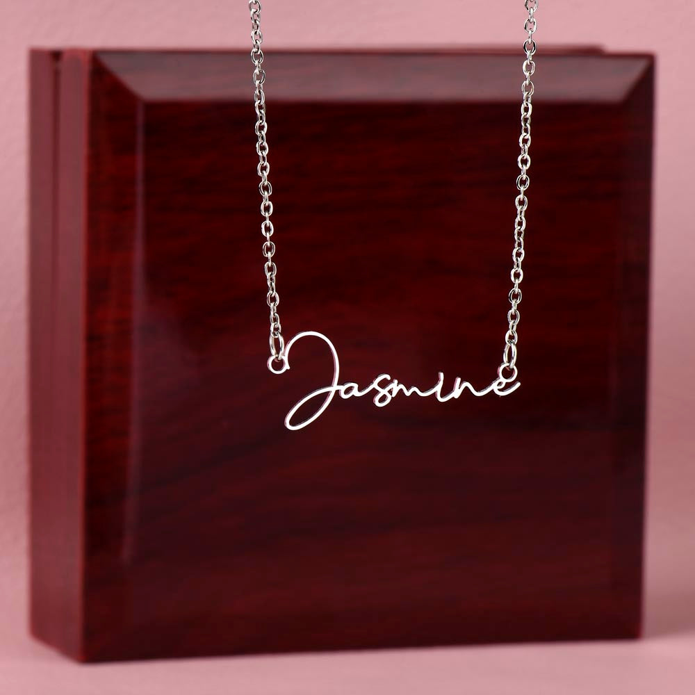 Best Teacher Ever Appreciation Message Card Signature Name Necklace Gift, Thoughtful Present Idea for Teacher, Educator Pendant Gift for Teacher's Day