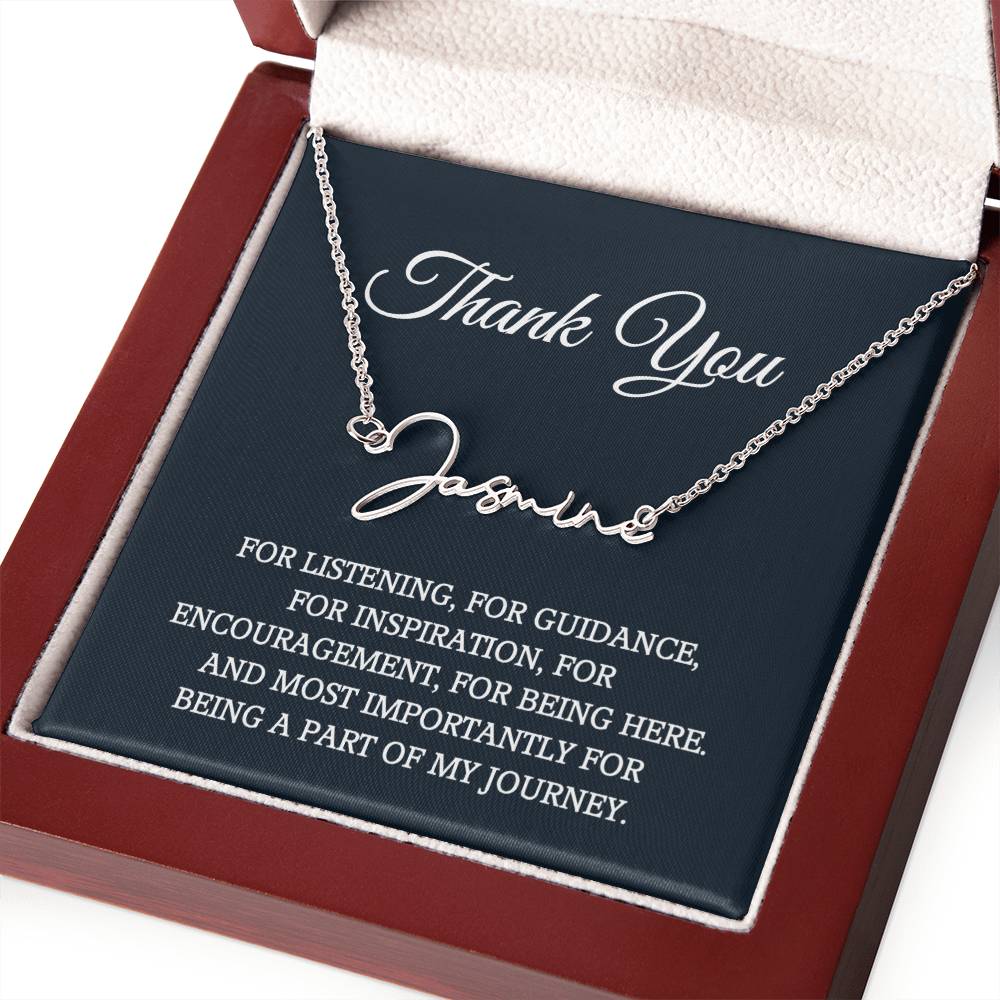 Thank you Jewelry Gift, Appreciation Gift for Her, Thank you Gift for Friends, Christmas Jewelry Gift for Her, Signature Style Name Necklace