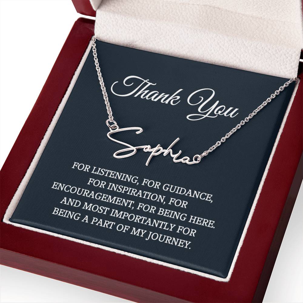 Thank you Jewelry Gift, Appreciation Gift for Her, Thank you Gift for Friends, Christmas Jewelry Gift for Her, Signature Style Name Necklace