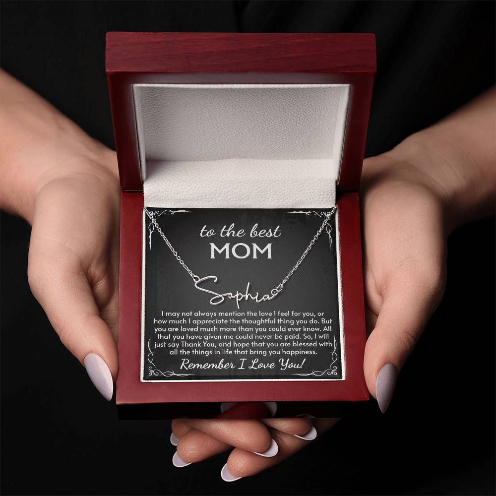 Signature Style Name Necklace for Mom, Perfect for Birthday, Mother's Day, Christmas, Thanksgiving Symbol of Appreciation and Love