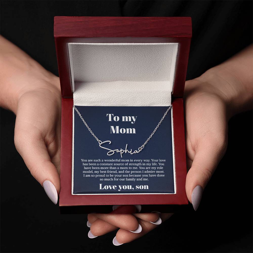 To My Mom Gifts - Necklace for Mom - Necklace Gift for Mom from Daughter - Personalzied Name Necklace