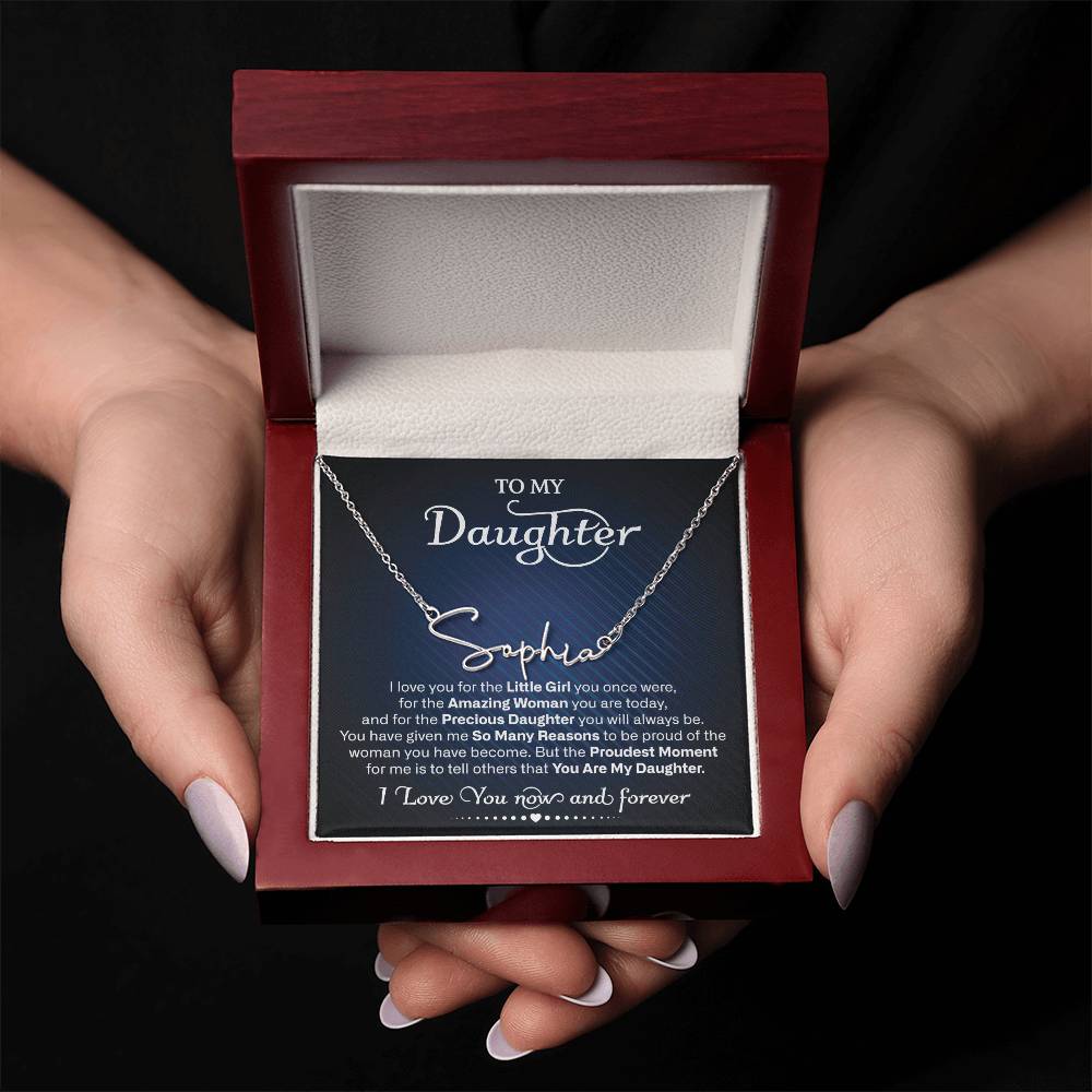 To My Daughter | Proudest Moment | Signature Style Name Necklace
