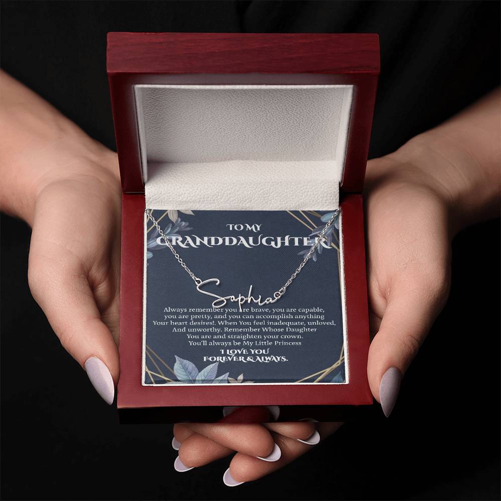 Granddaughter Necklace Gifts From Grandma Grandmother or Grandpa Grandfather To My Granddaughter Graduation Birthday Pendant Jewelry with Message Card and Gift Box