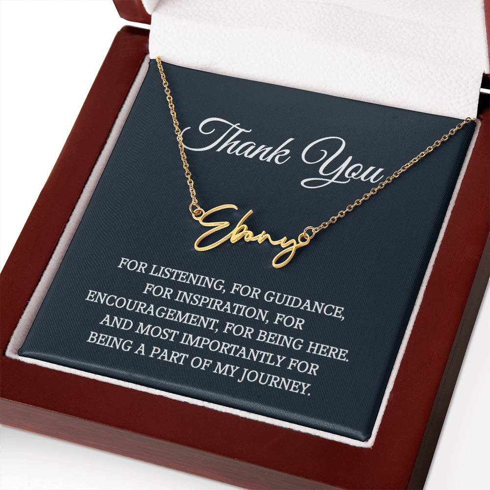 Thank you Jewelry Gift, Appreciation Gift for Her, Thank you Gift for Friends, Christmas Jewelry Gift for Her, Signature Style Name Necklace