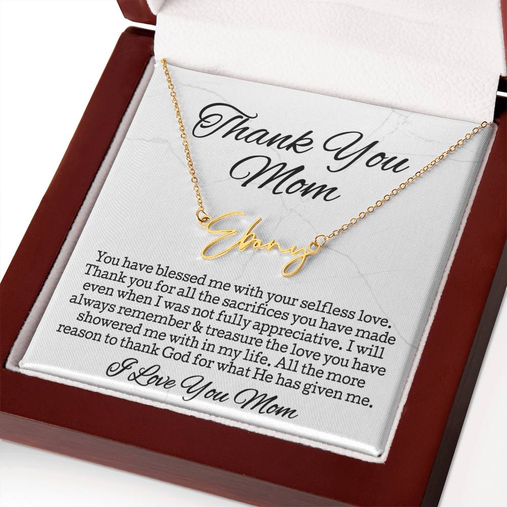 Thank You Necklace Gift • Sentimental Mom Gift • Perfect Gift for Any Occasion • Mom Necklace from Daughter • Show Your Love with This Necklace