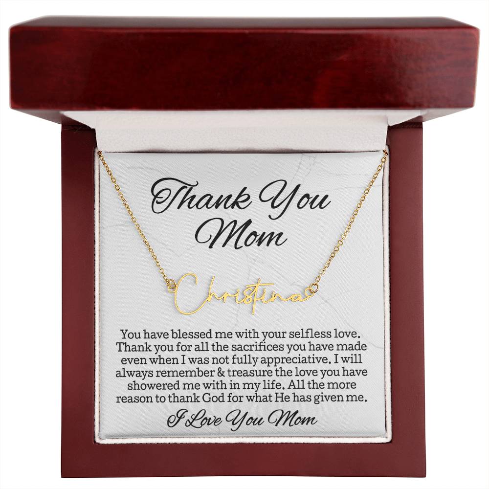 Thank You Necklace Gift • Sentimental Mom Gift • Perfect Gift for Any Occasion • Mom Necklace from Daughter • Show Your Love with This Necklace