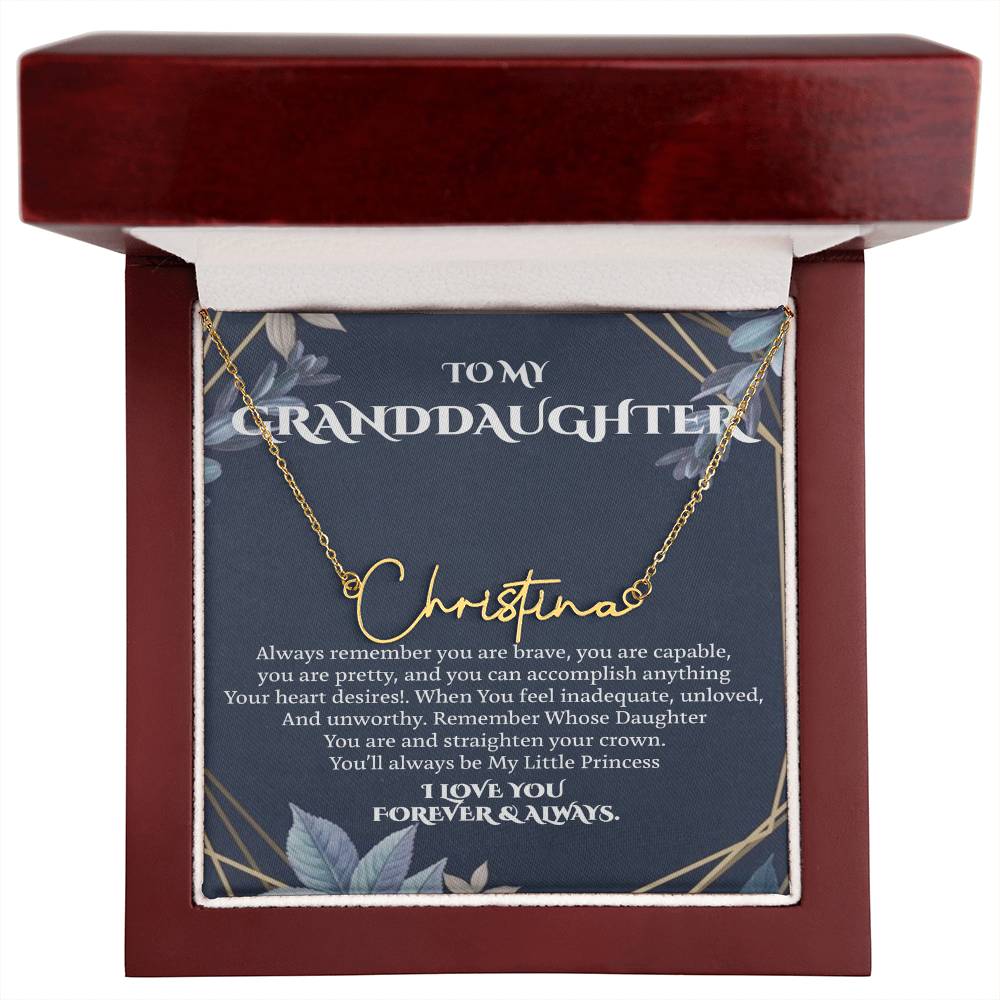 Granddaughter Necklace Gifts From Grandma Grandmother or Grandpa Grandfather To My Granddaughter Graduation Birthday Pendant Jewelry with Message Card and Gift Box