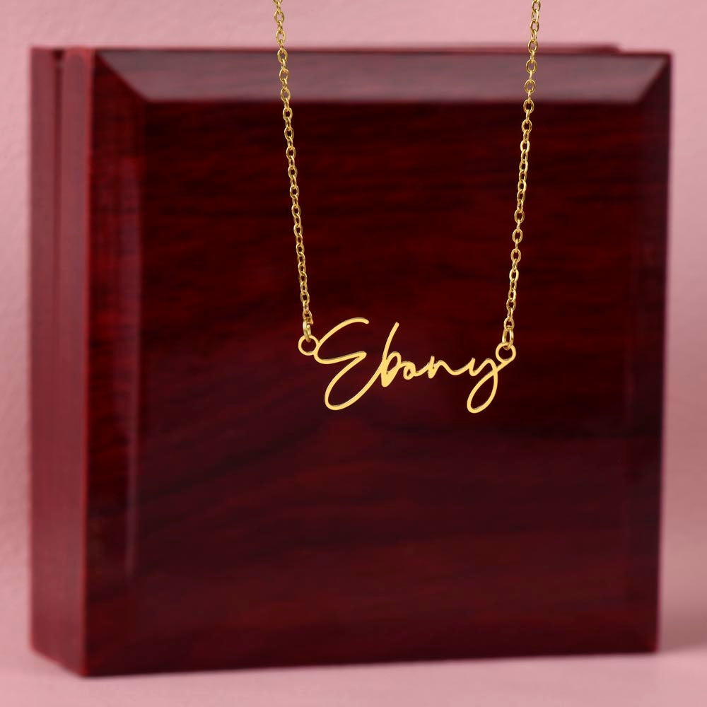 To My Mom Signature Style Name Necklace Thoughtful Jewelry Gift from Son or Daughter for Birthdays, Christmas, and Mother's Day