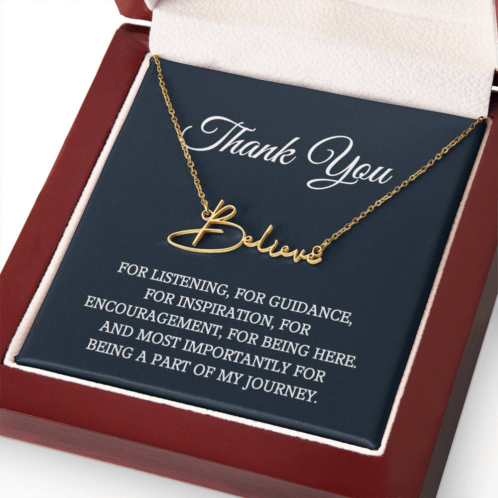 Thank you Jewelry Gift, Appreciation Gift for Her, Thank you Gift for Friends, Christmas Jewelry Gift for Her, Signature Style Name Necklace