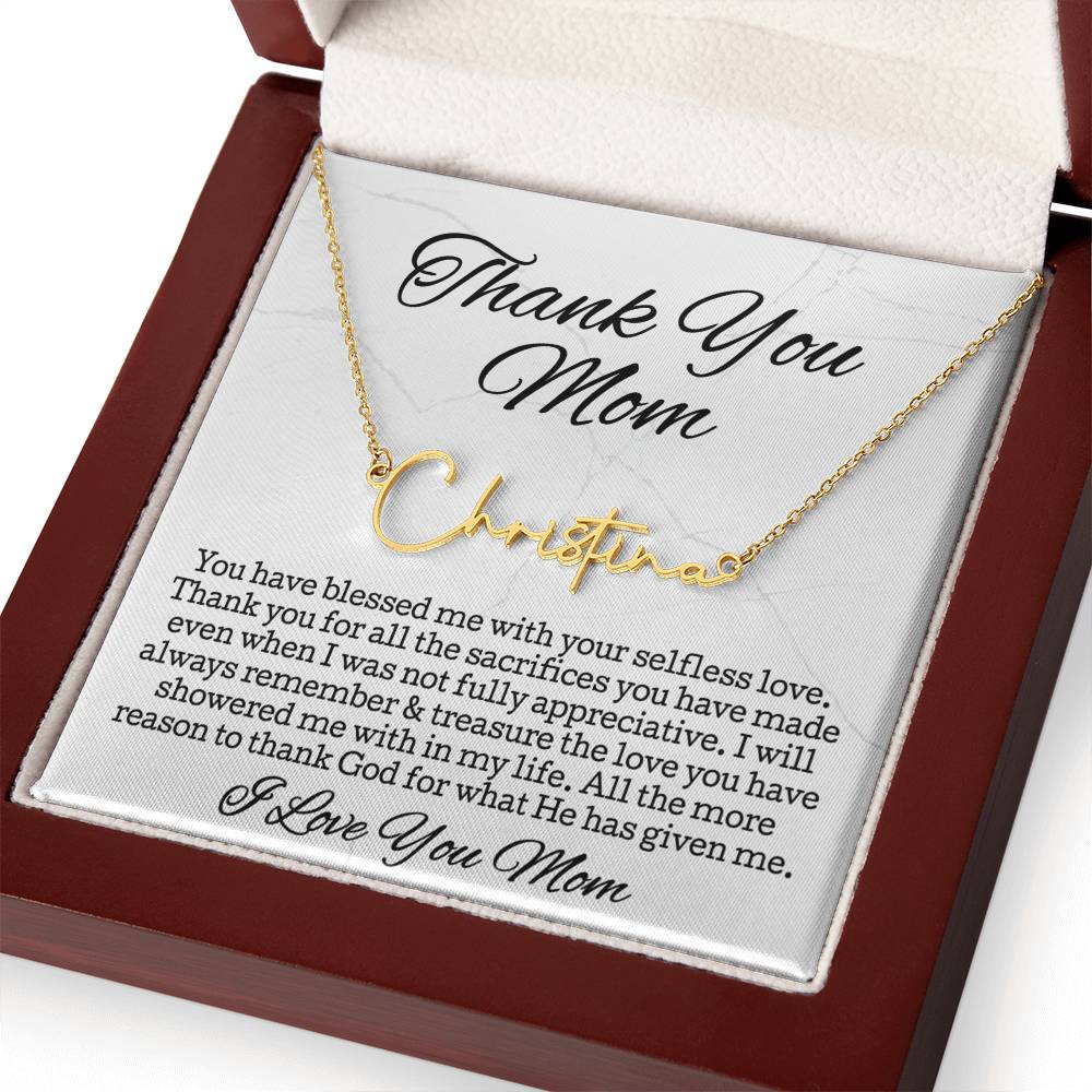 Thank You Necklace Gift • Sentimental Mom Gift • Perfect Gift for Any Occasion • Mom Necklace from Daughter • Show Your Love with This Necklace