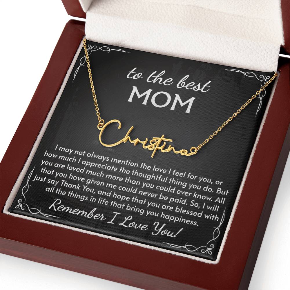Signature Style Name Necklace for Mom, Perfect for Birthday, Mother's Day, Christmas, Thanksgiving Symbol of Appreciation and Love