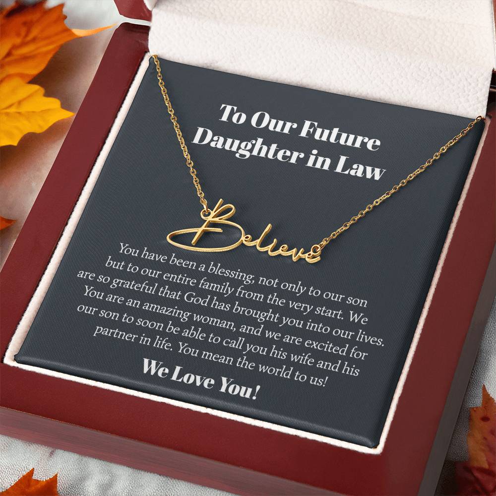 To Our Future Daughter in Law Signature Style Name Necklace, Birthday Gift, Christmas Jewelry