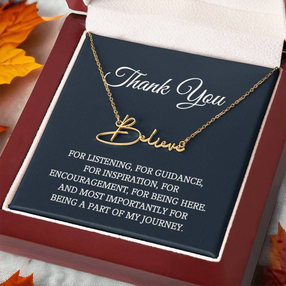 Thank you Jewelry Gift, Appreciation Gift for Her, Thank you Gift for Friends, Christmas Jewelry Gift for Her, Signature Style Name Necklace