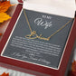 To My Wife Necklace from Husband with Message Card Romantic Gifts for Wife Signature Style Name Necklace for Women, Wife Jewelry Rose Gold, Wife Birthday