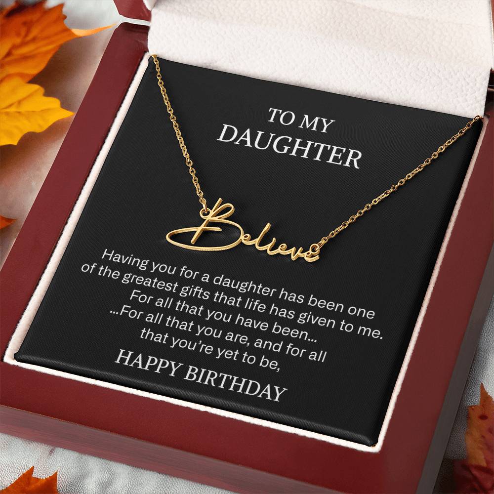 daughter signature name necklace