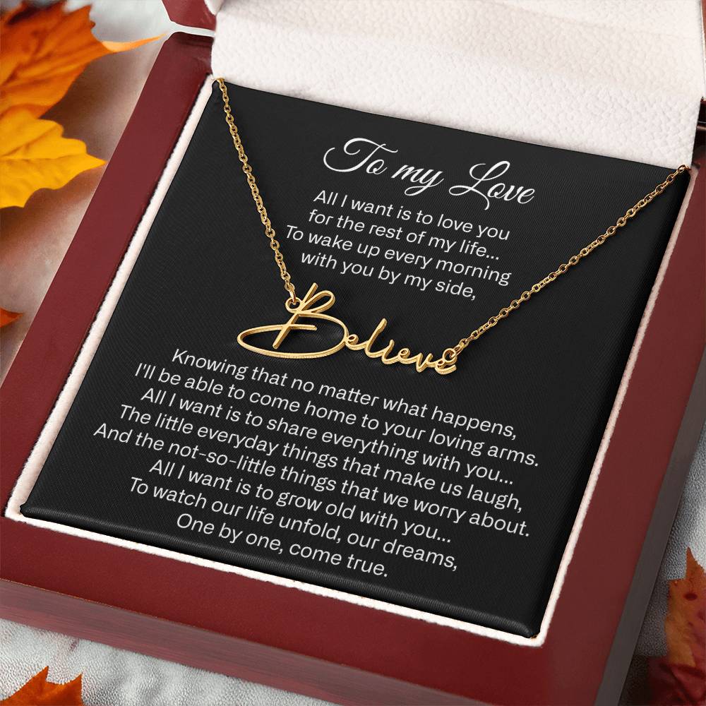to my love name necklace