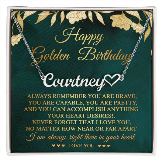 Golden Birthday Gift With Message Card Happy Golden Birthday Necklace Gift For Her Women Girl Sister Daughter Friend