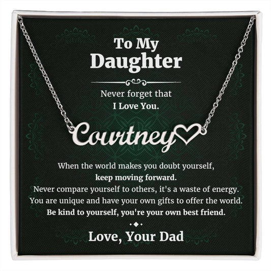Daughter Gifts from Dad Name Name Necklace Birthday Christmas Valentine's day Gifts