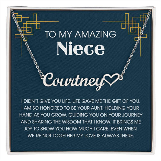 To My Niece Heart Name Necklace