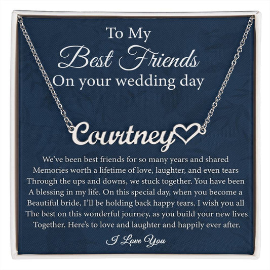 Best Friend Wedding Day Gift, Best Friend of the Bride Necklace, Best Friend to Bride Gift, Bride Jewelry Gift