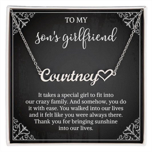 To my Son's Girlfriend Gifts, Signature Style Name Necklace, Valentine's Day Jewelry Birthday Gift