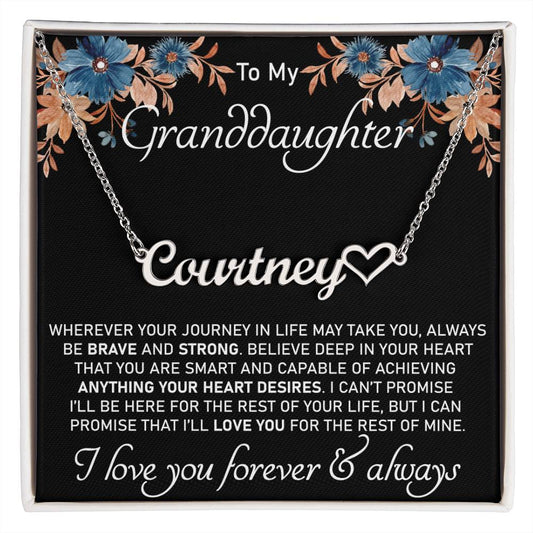 Granddaughter Gift from Grandpa Necklace Birthday, Christmas, Graduation, Message Card and Gift Box Included Granddaughter Necklace from Grandpa