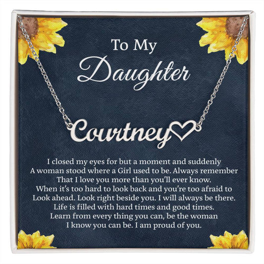 To My Daughter Necklace From Dad With Heartfelt Message & Elegant Box, Mothers Day Gifts For Daughter, Father Daughter Gifts From Dad, Birthday Gift For Daughter Adult, Father Daughter Necklace