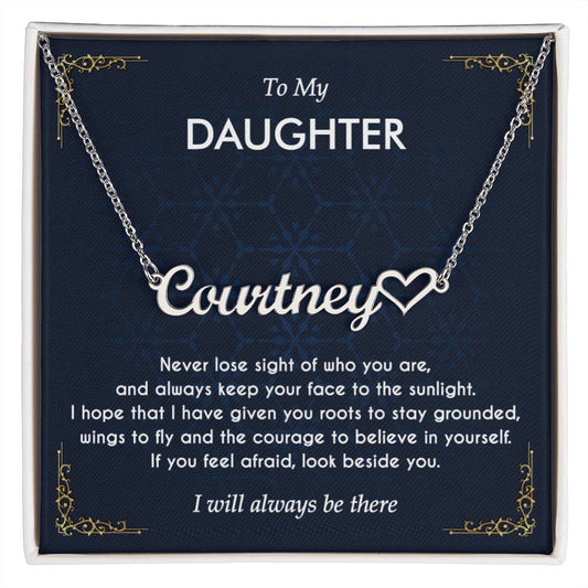 To My Beautiful Daughter Necklace, Personalized Name Necklace, Daughter Necklace Gift, Necklace For Daughter, Gift For Daughter Birthday