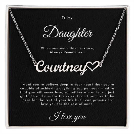 Personalized To My Daughter Name Necklaces, Gift From Dad, Gift for Daughter from Dad, Father Daughter Necklace, Love Knot Necklace for Daughter from Dad, Birthday Gift Daughter, Christmas Gift