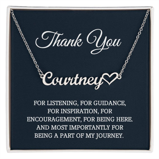 Thank you Jewelry Gift, Appreciation Gift for Her, Thank you Gift for Friends, Christmas Jewelry Gift for Her, Heart Name Necklace