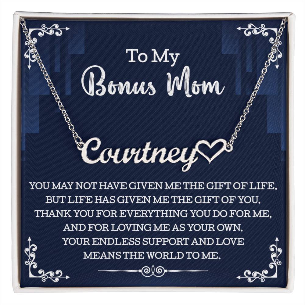 To My Bonus Mom Name Necklace, Custom Name Necklace Gift For Mother In Law other, Mothers Day Gift, Birthday Gift From Son In Law