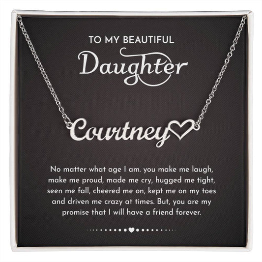Daughter Gifts From Mom Dad To My Daughter Heart Name Necklace Graduation Gifts Birthday Christmas Message Card LED Gift Box