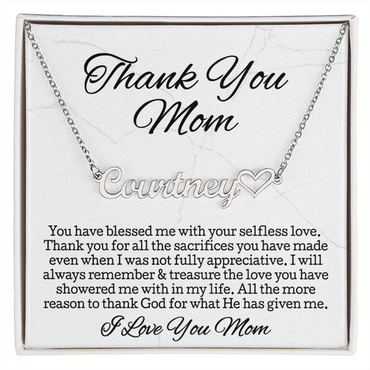 Heart Name Necklace • Mom Gift • Perfect Gift for Any Occasion • Mom Necklace from Daughter • Show Your Love with This Necklace