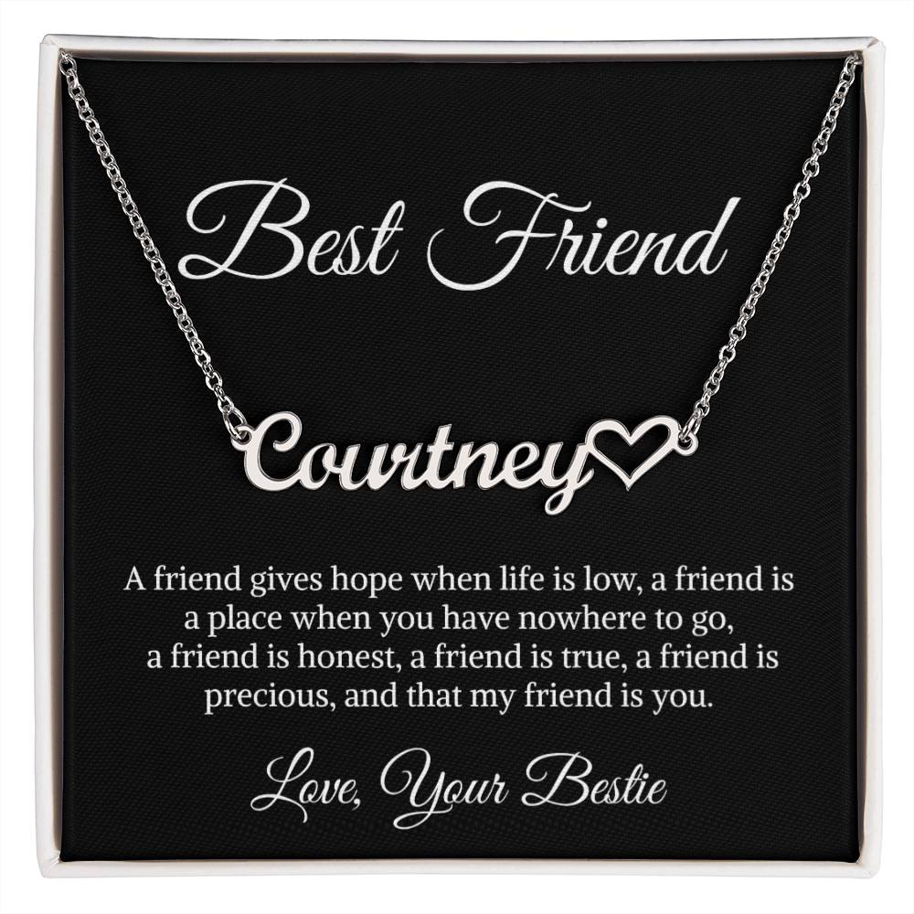 Best Friend Necklace, Personalized Sign Style Name Necklace for Best Friend, Personalized Jewelry Best Friend, Best Friend Appreciation Gift