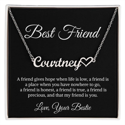 Best Friend Necklace, Personalized Sign Style Name Necklace for Best Friend, Personalized Jewelry Best Friend, Best Friend Appreciation Gift