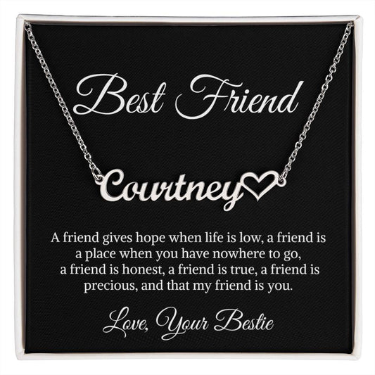 Best Friend Necklace, Personalized Sign Style Name Necklace for Best Friend, Personalized Jewelry Best Friend, Best Friend Appreciation Gift