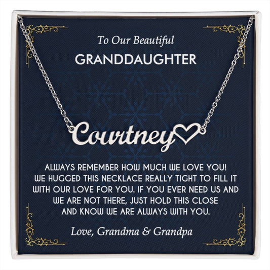 Granddaughter Gifts From Grandma and Granddaughter Birthday Message Card Necklace From Grandmother or Grandpa Jewelry Charm Present with Message Card and Gift Box