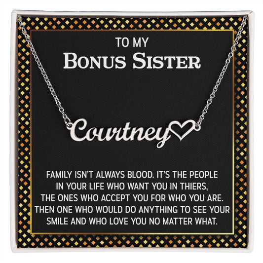 Heart Name Necklace for Sister-in-Law, Birthday Gift for Bonus Sister, Unbiological Sister Gifts, Christmas and Graduation Birthday Jewelry