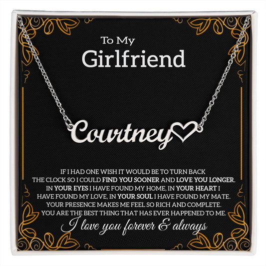 To My Girlfriend Necklace with Message Card, Boyfriend's Gift, Sentimental Anniversary Present, Birthday Gift for Her