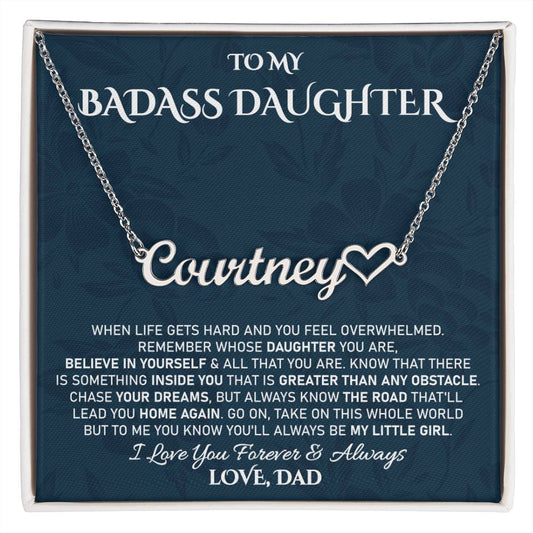 To My Daughter Necklace From Dad, Daughter Gifts From Dad, Father Daughter Necklace To My Beautiful Daughter I'm Proud To Be Your Father Birthday Gifts For Teen Girls Daughter Christmas Graduation Valentine Idea Gifts For Daughter