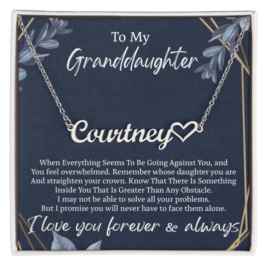 My Granddaughter Gifts From Grandma and Granddaughter Birthday Message Card Necklace From Grandmother with Message Card and Gift Box
